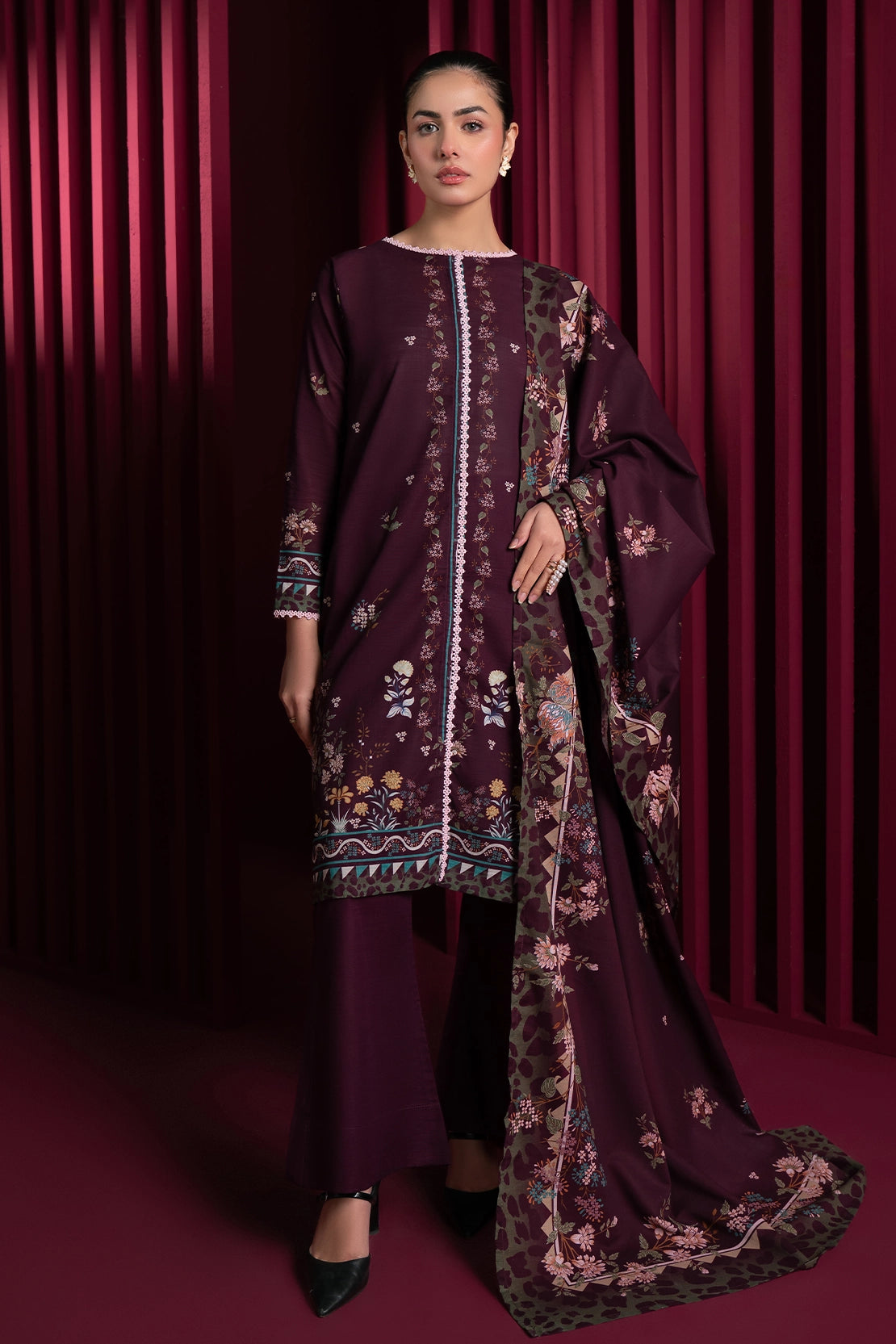 3 Piece - Digitally Printed Khaddar - 1014
