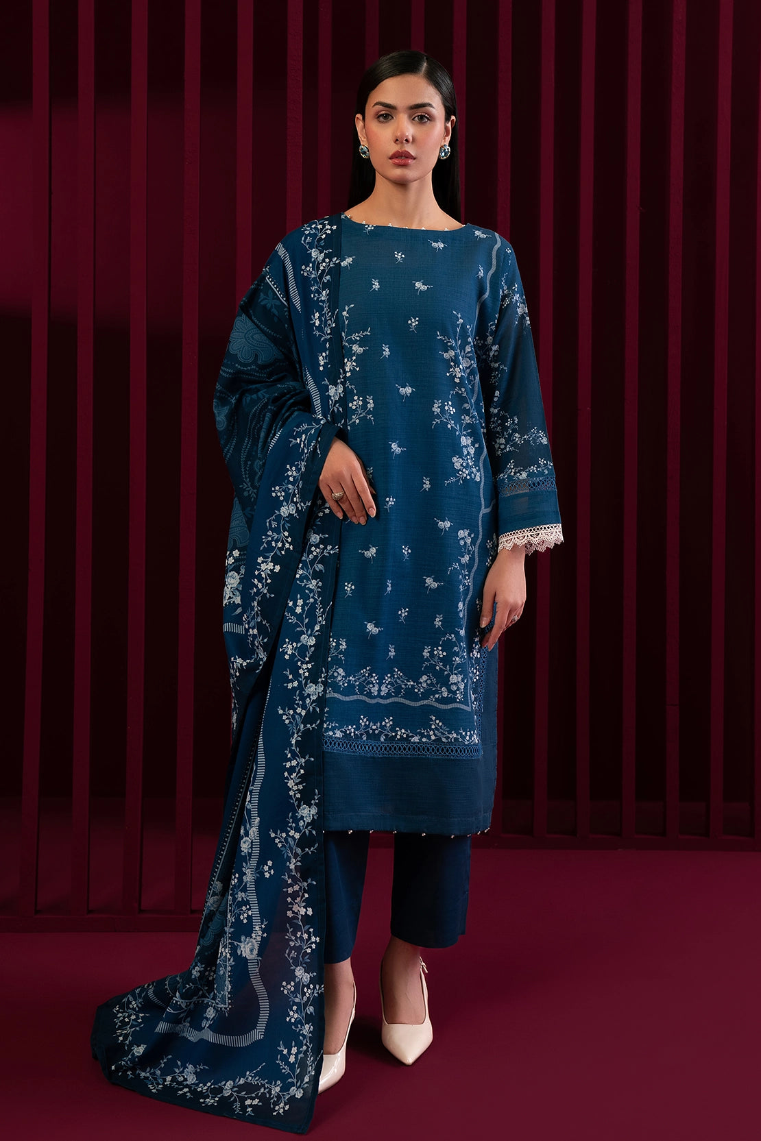 3 Piece - Digitally Printed Khaddar - 1015