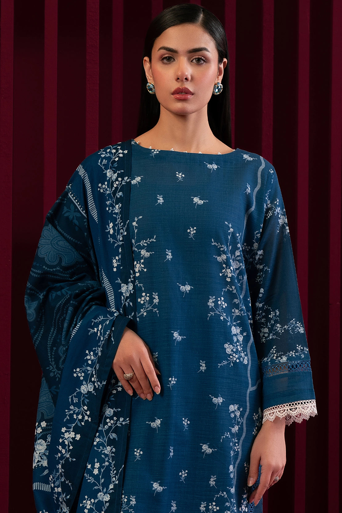 3 Piece - Digitally Printed Khaddar - 1015