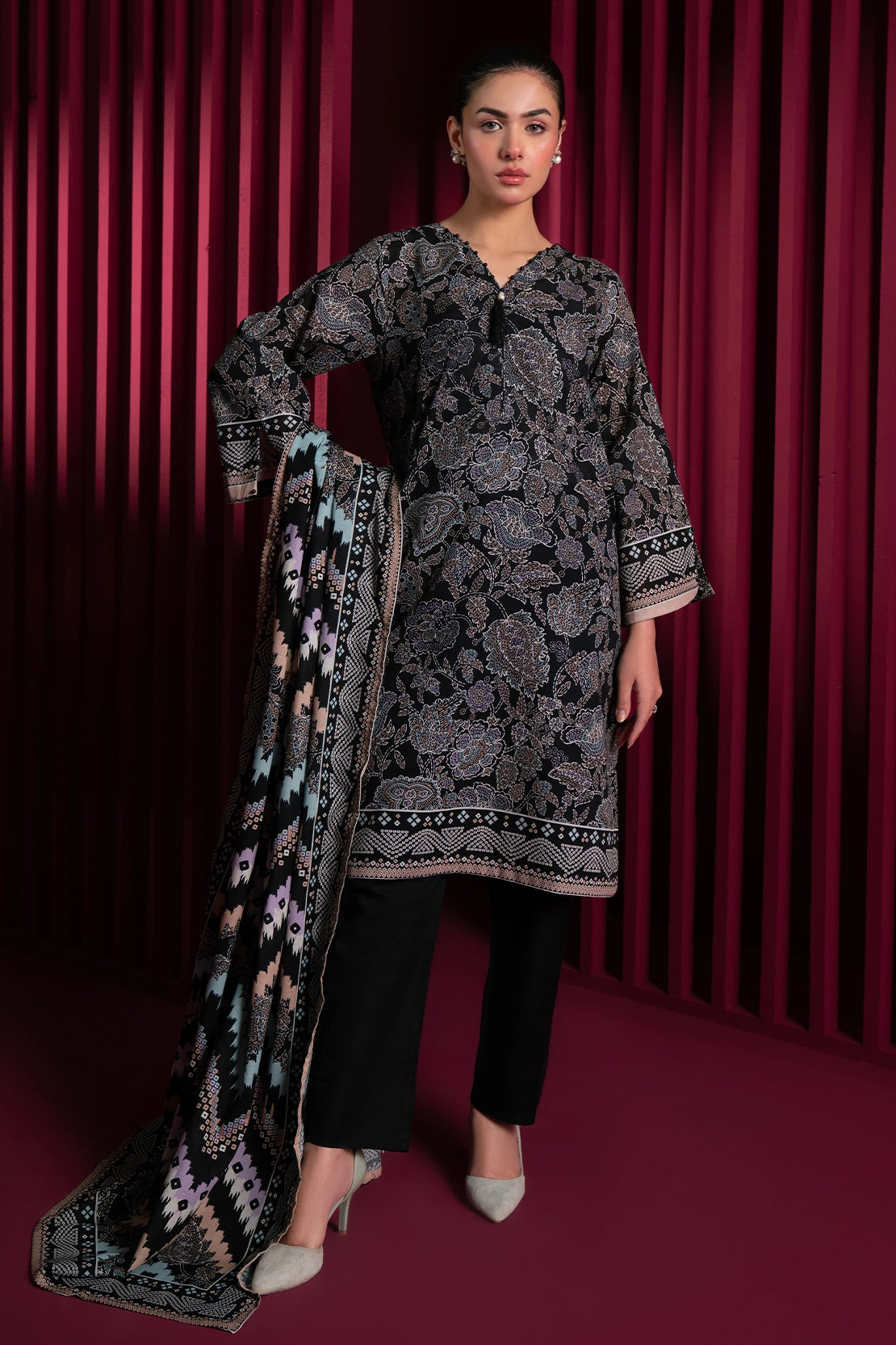 3 Piece - Digitally Printed Khaddar - 1016