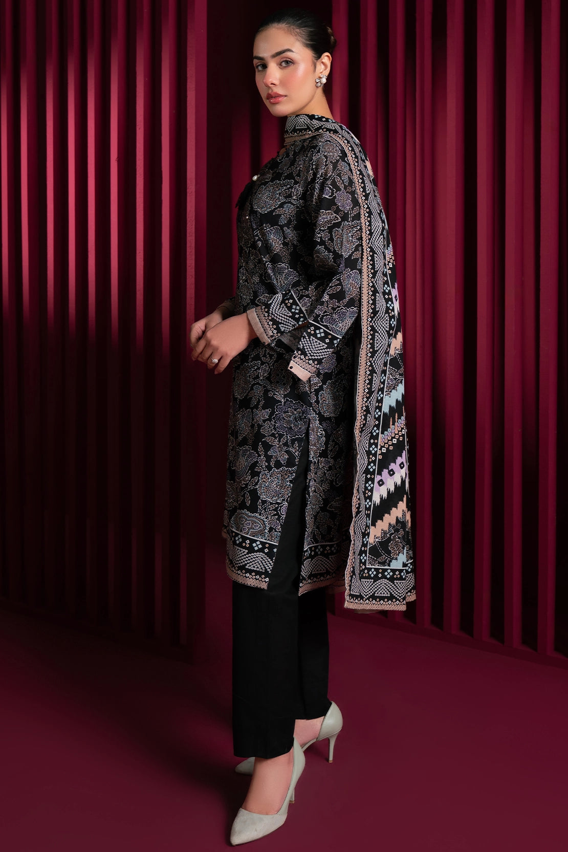 3 Piece - Digitally Printed Khaddar - 1016