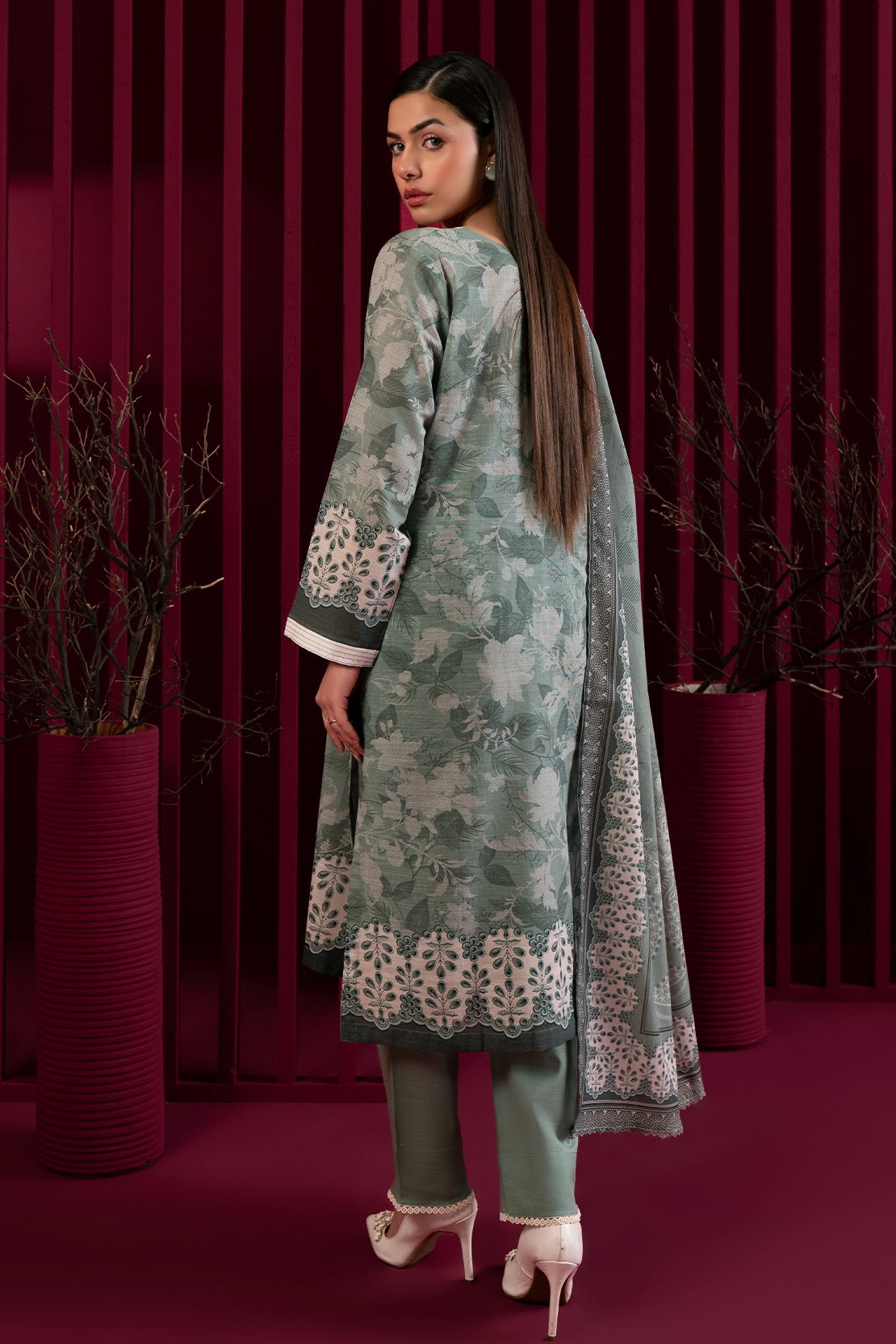 3 Piece - Digitally Printed Khaddar - 1017