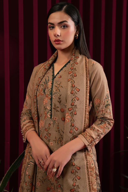 3 Piece - Digitally Printed Khaddar - 1018