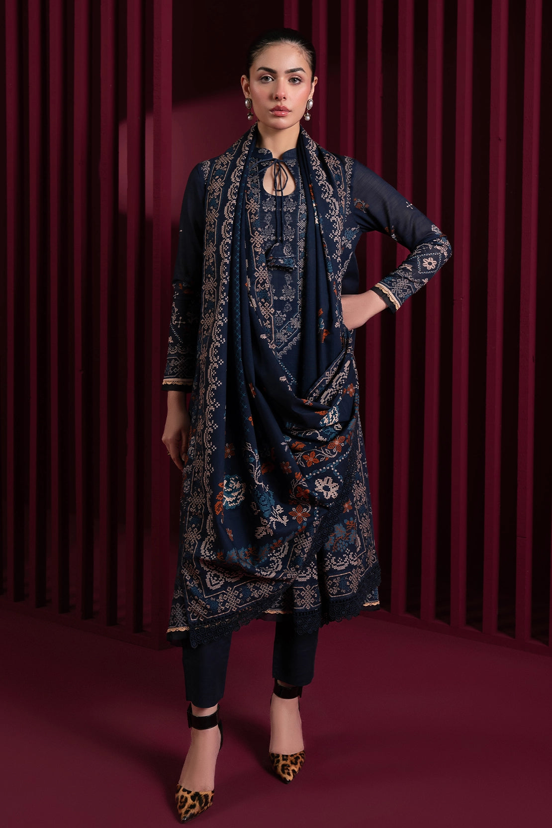 3 Piece - Digitally Printed Khaddar - 1019