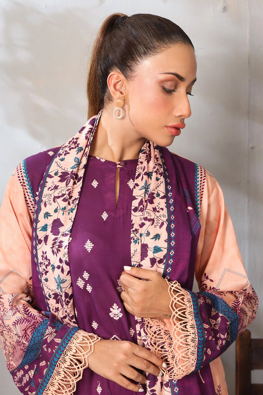 3 PIECE - PREMIUM EMBROIDERED LAWN - 9094
