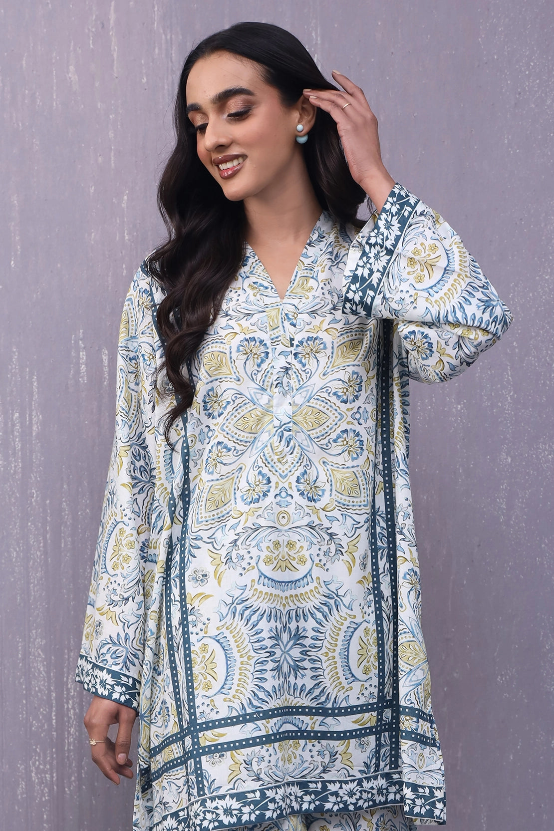 Stitched 2 Piece - Digitally Printed Lawn - 1022