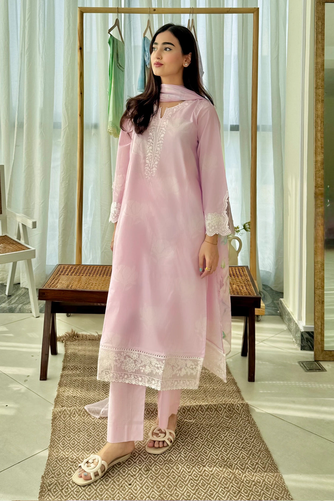 Stitched 3 Piece - Embroidered Lawn - 549 - C