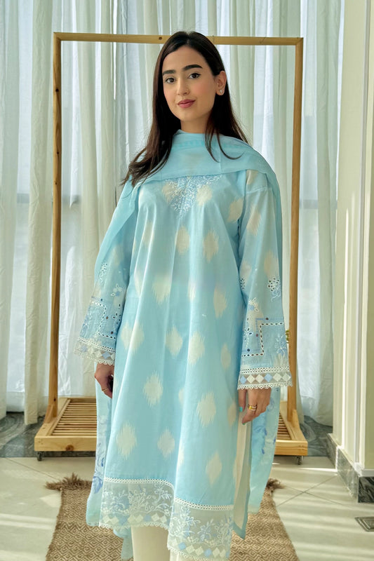 Stitched 3 Piece - Embroidered Lawn - 550 - C