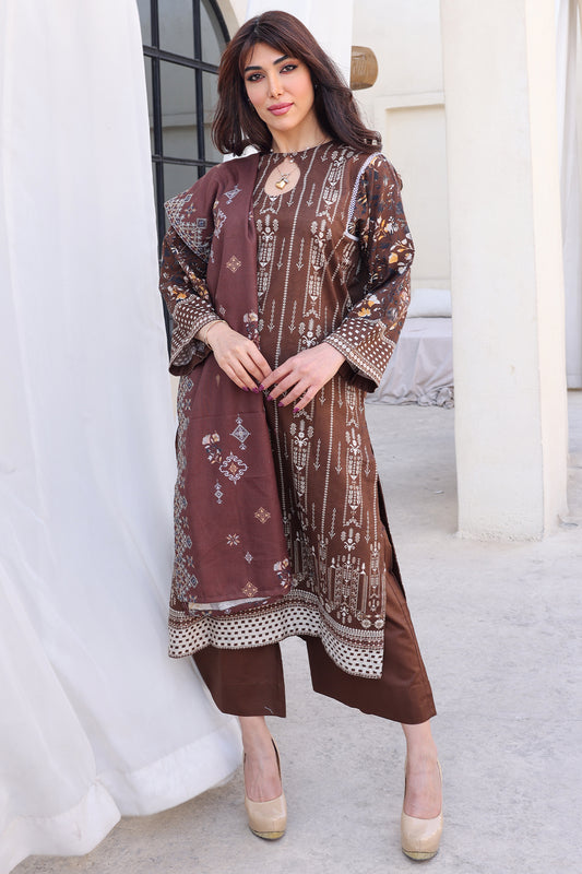 3 PIECE - PREMIUM EMBROIDERED KHADDAR - 8353