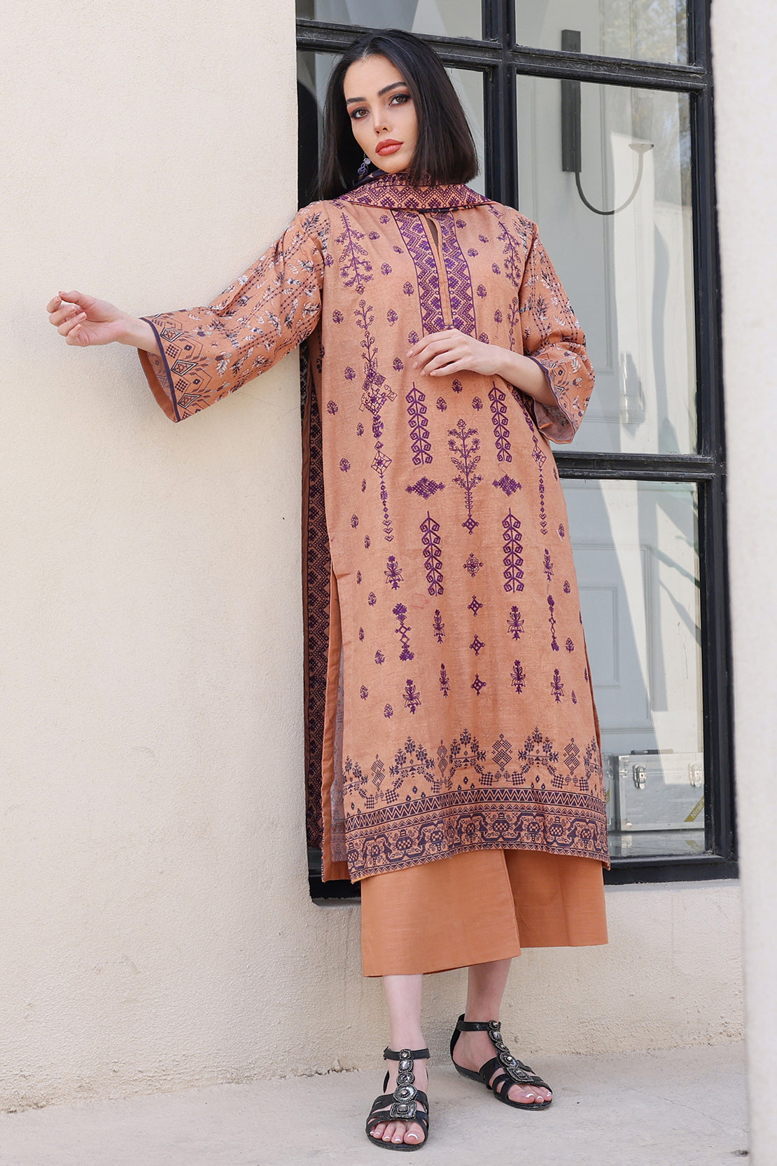 3 PIECE - PREMIUM EMBROIDERED KHADDAR - 8357