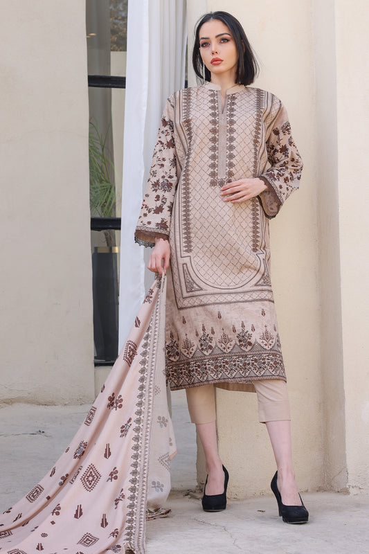 3 PIECE - PREMIUM EMBROIDERED KHADDAR - 8358