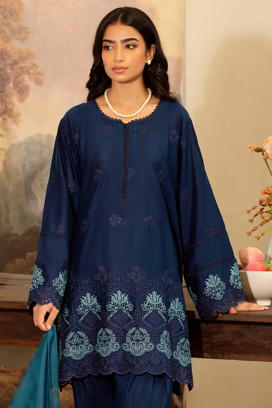 3 Piece- Premium Embroidered Lawn - 3719