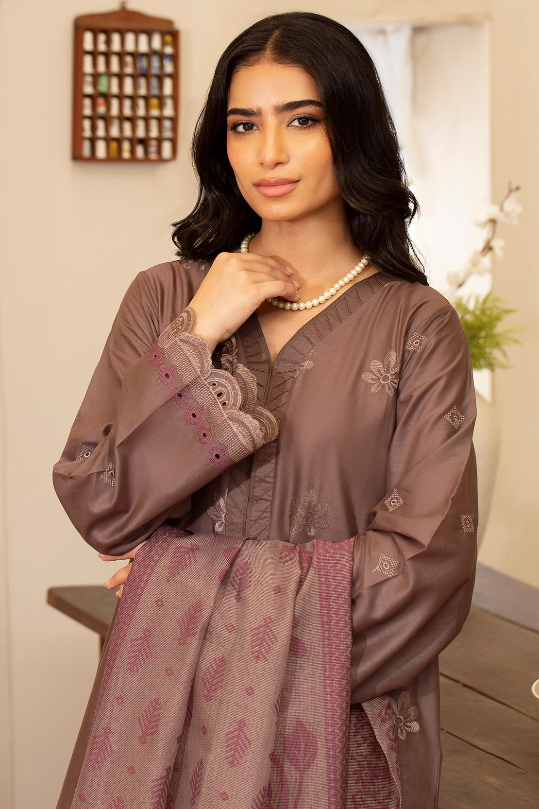 3 Piece- Premium Embroidered Lawn - 3711