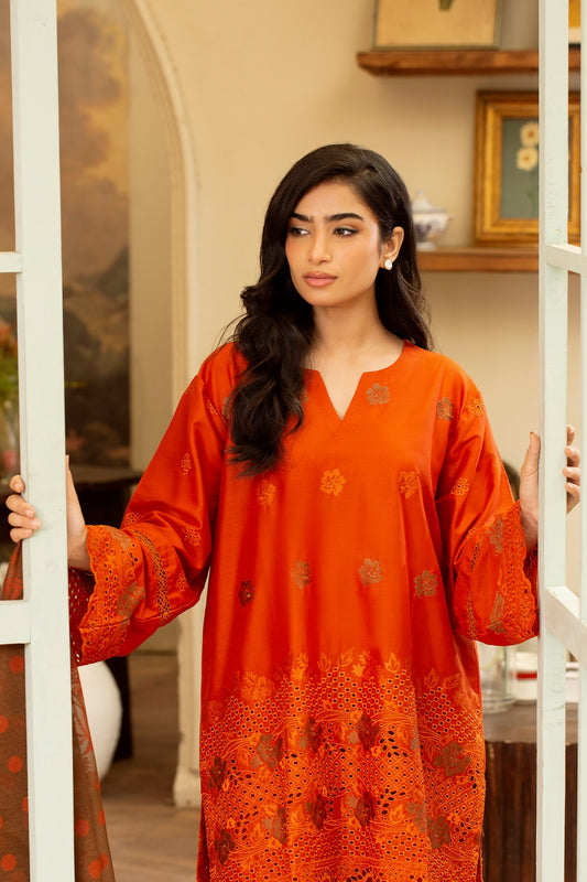 3 Piece- Premium Embroidered Lawn - 3712