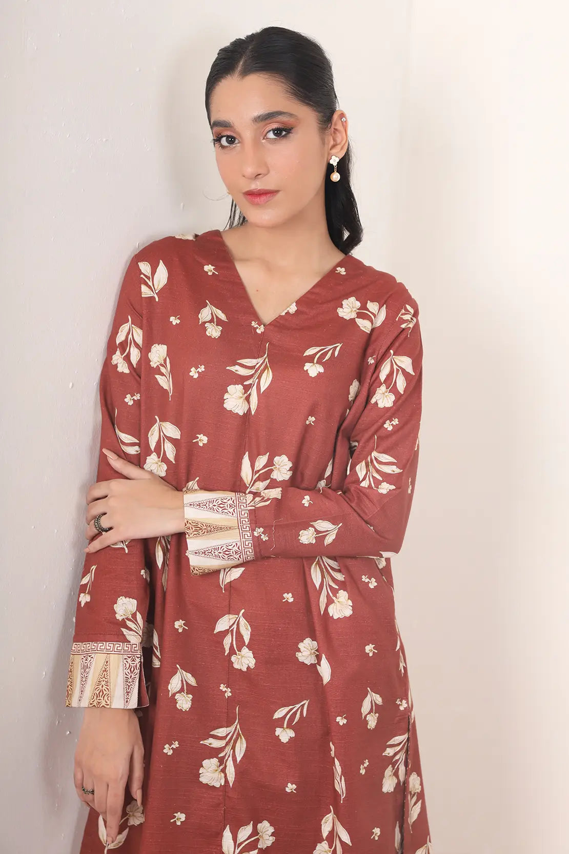 2 Piece - Digitally Printed Khadar - 8335