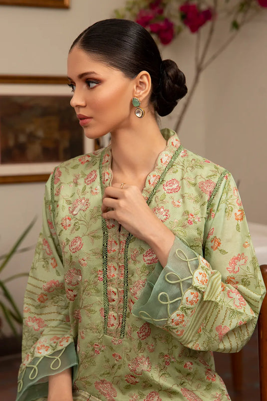3 Piece - Embroidered Luxury Lawn - 7438