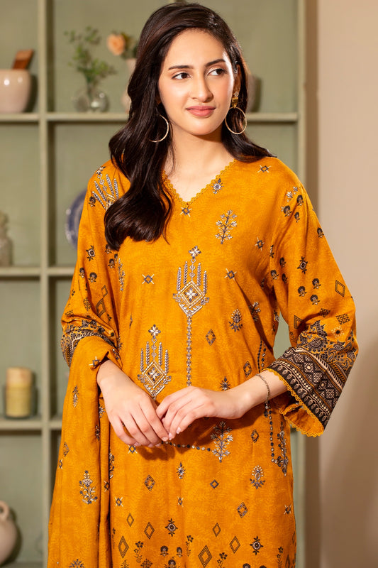 3 PIECE - PREMIUM EMBROIDERED KARANDI - 183