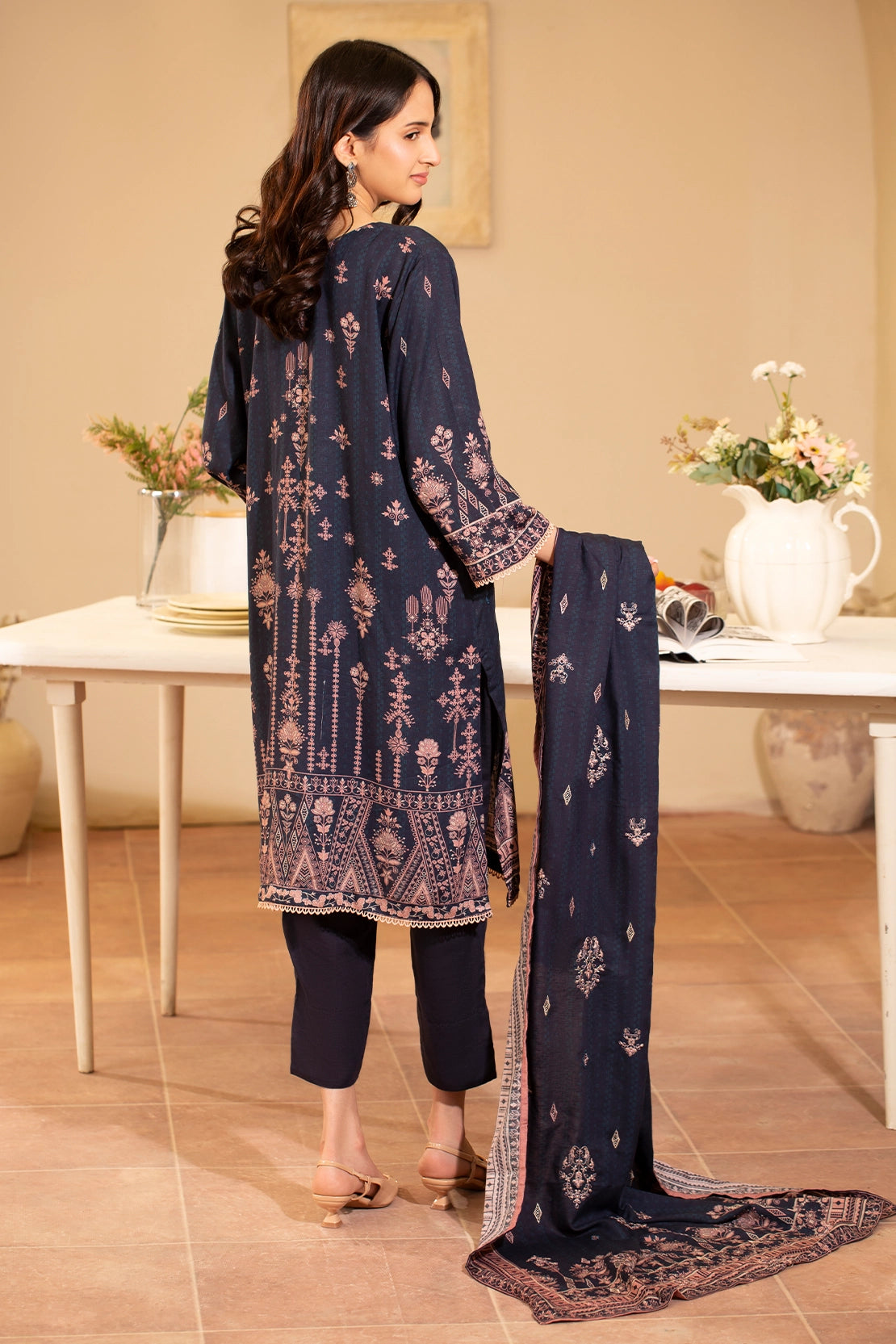 3 PIECE - PREMIUM EMBROIDERED KARANDI - 184