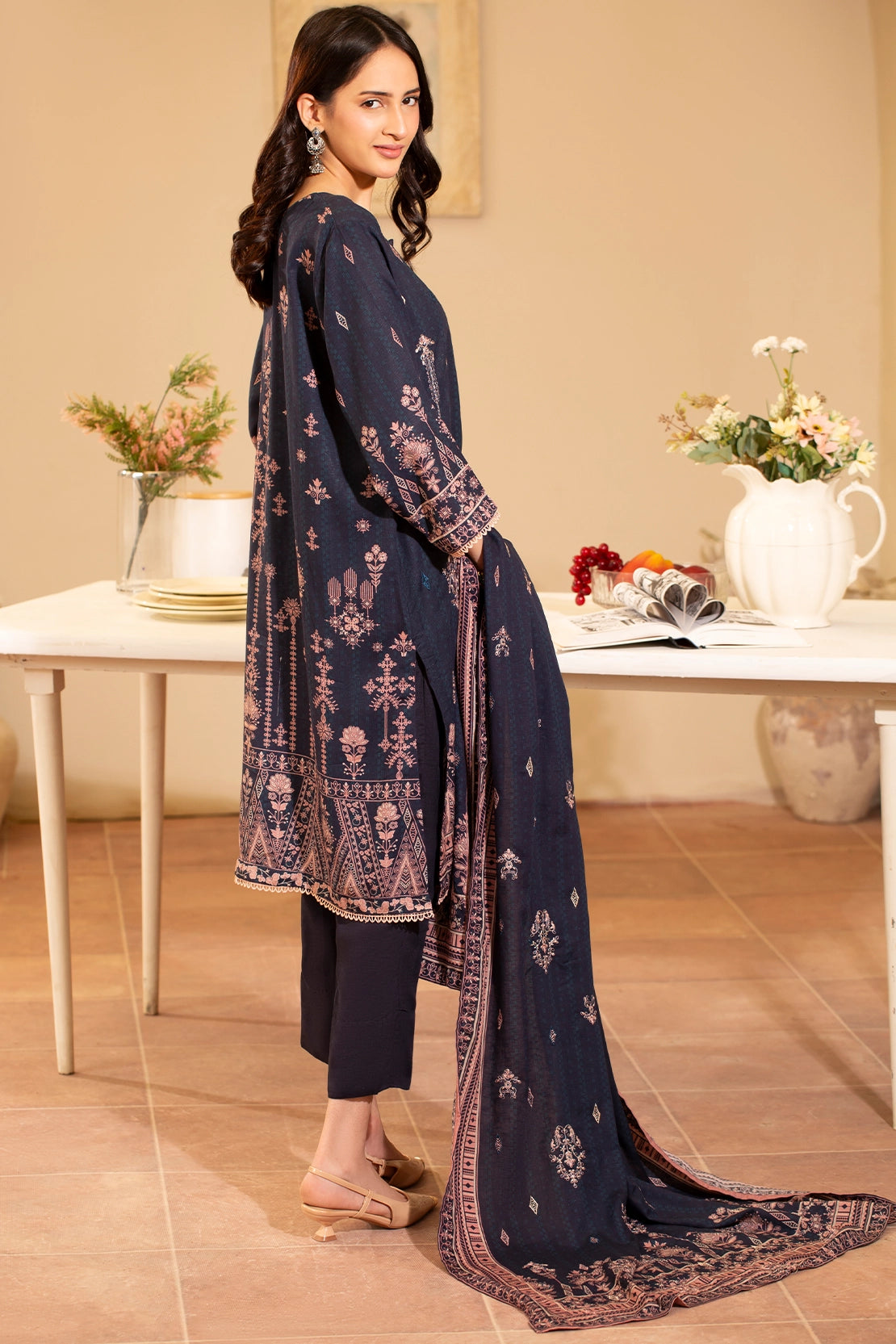 3 PIECE - PREMIUM EMBROIDERED KARANDI - 184