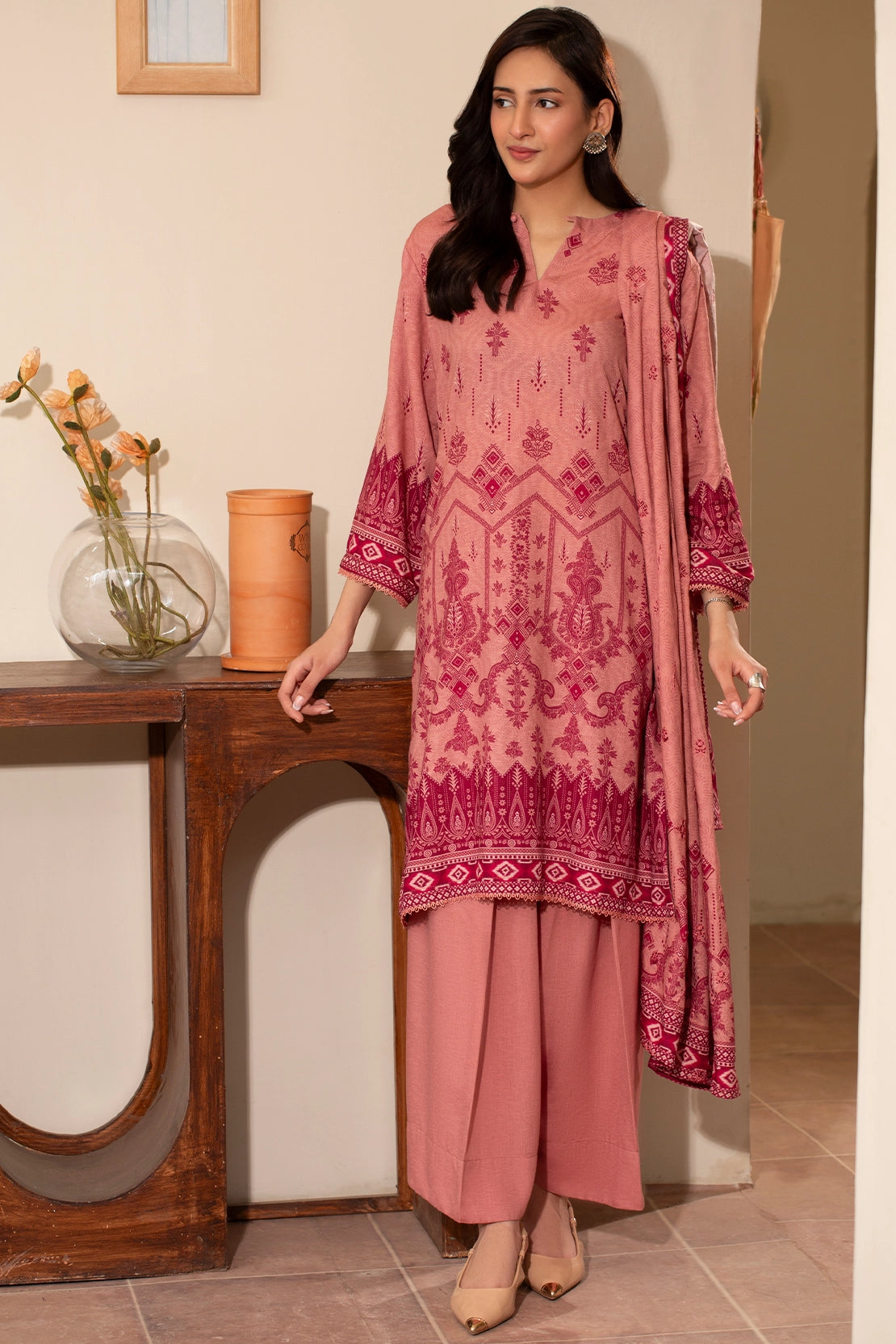 3 PIECE - PREMIUM EMBROIDERED KARANDI - 187
