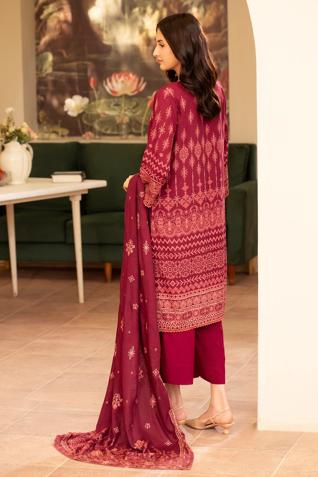 3 PIECE - PREMIUM EMBROIDERED KARANDI - 188