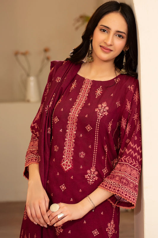 3 PIECE - PREMIUM EMBROIDERED KARANDI - 188
