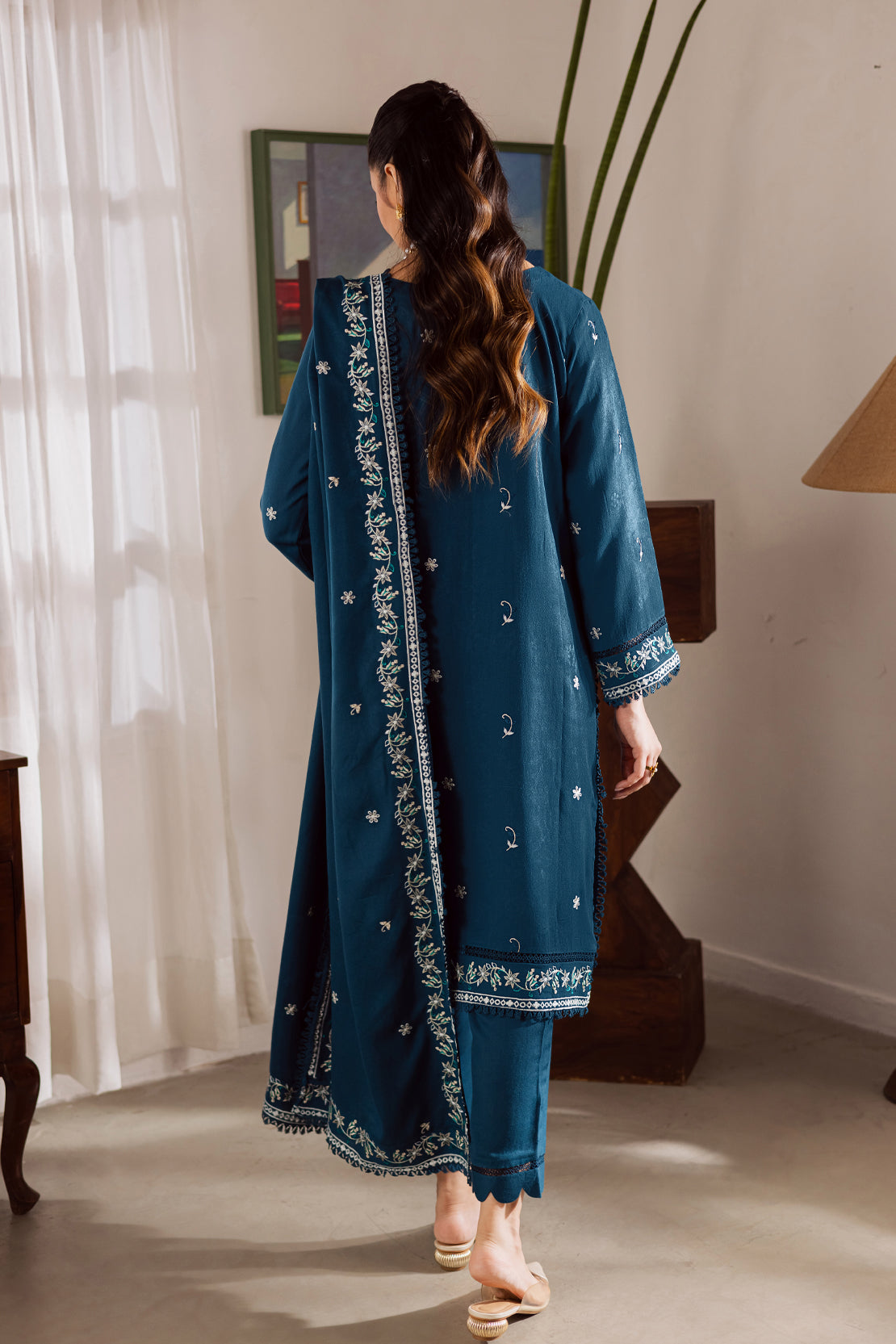3 Piece - Premium Embroidered Karandi - 6661