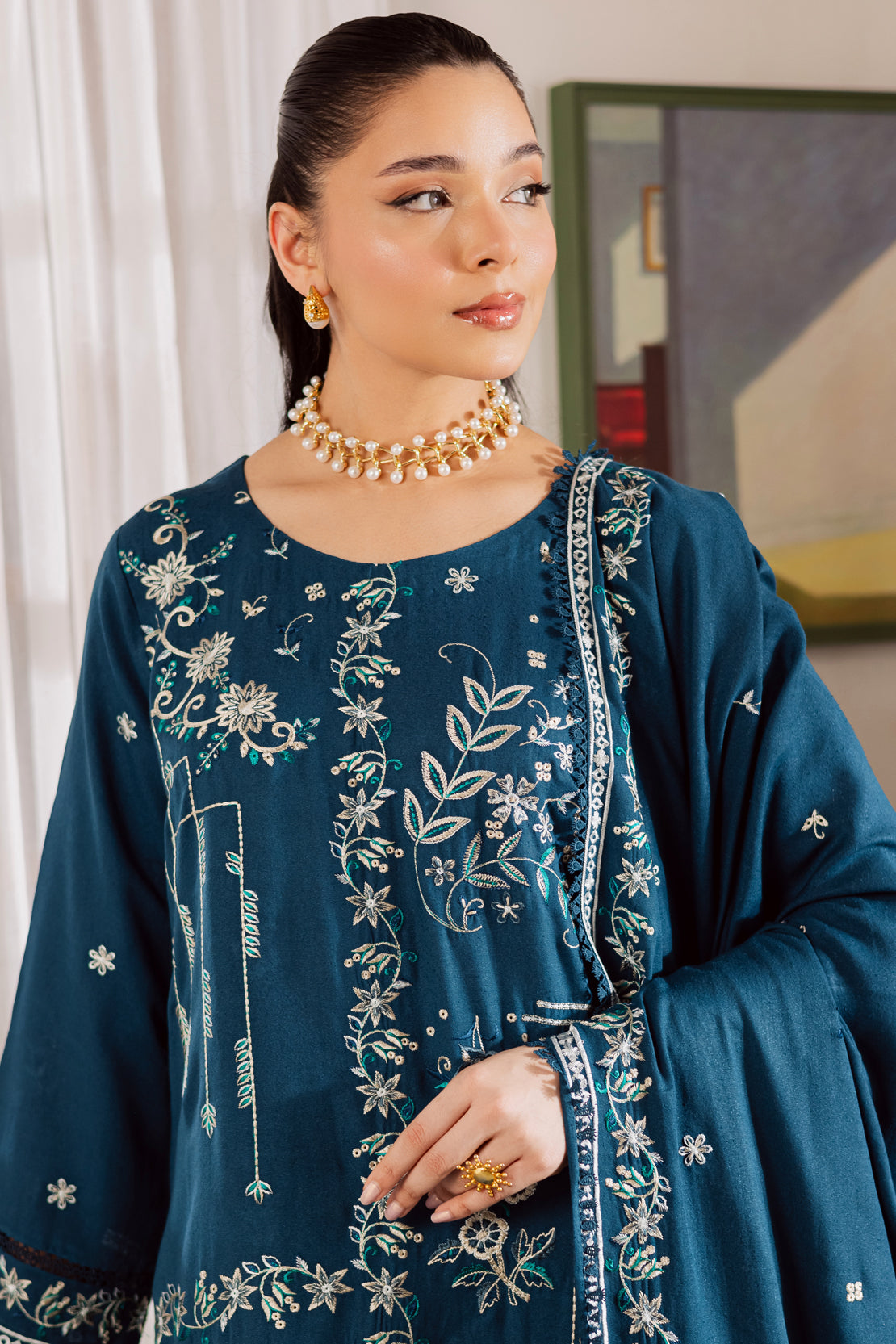 3 Piece - Premium Embroidered Karandi - 6661