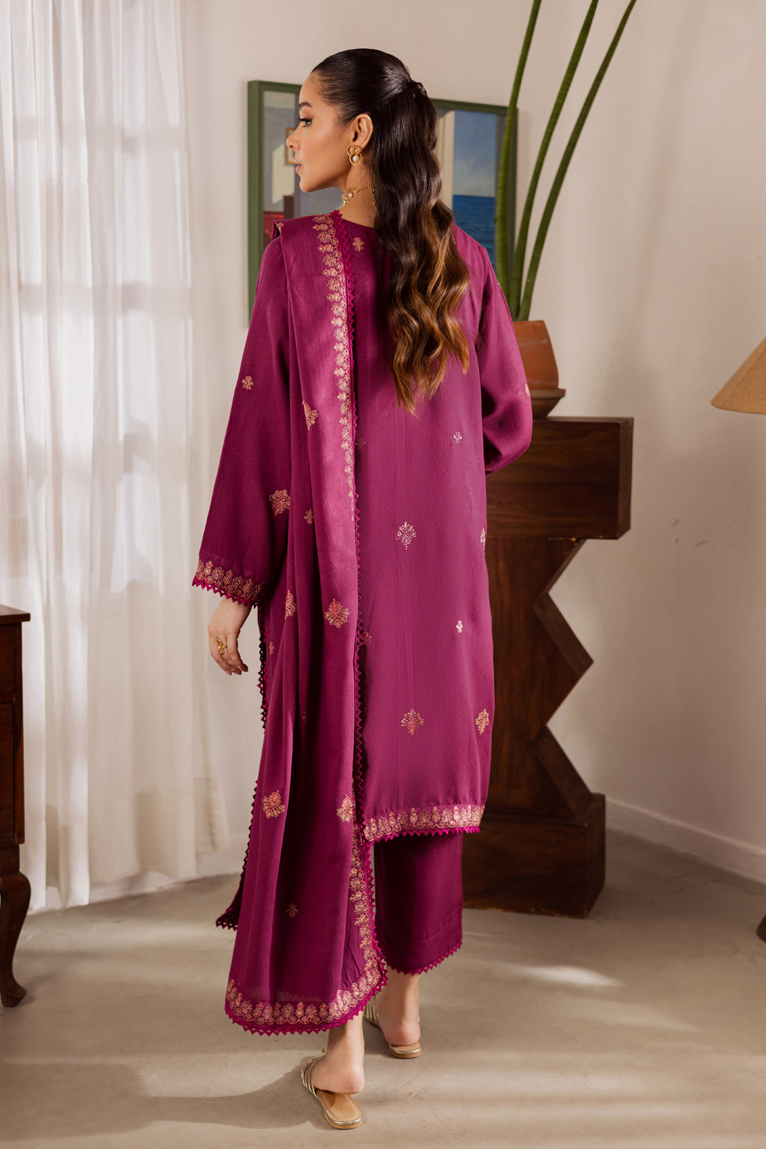 3 Piece - Premium Embroidered Karandi - 6662
