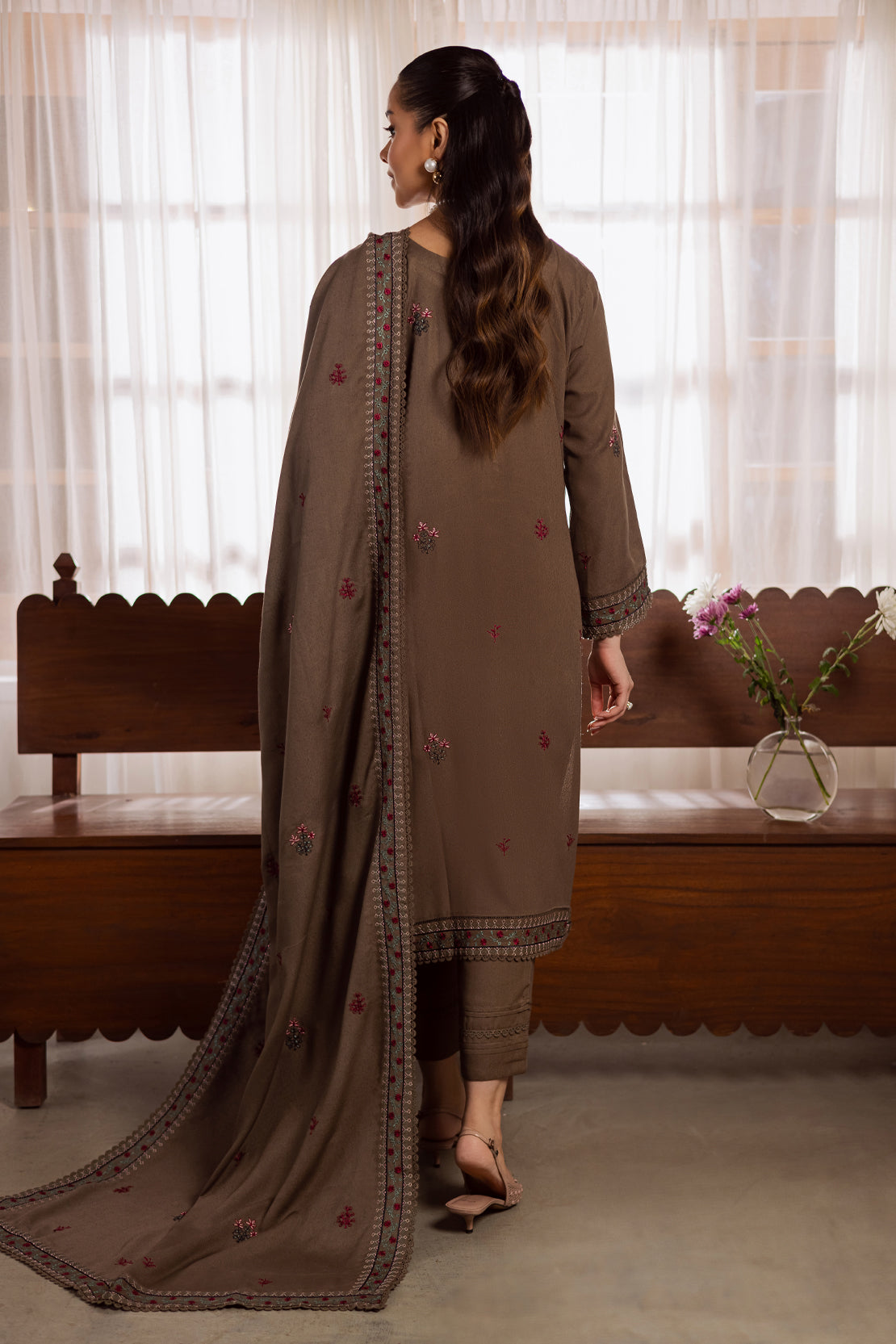 3 Piece - Premium Embroidered Karandi - 6664