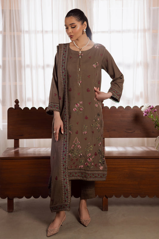 3 Piece - Premium Embroidered Karandi - 6664
