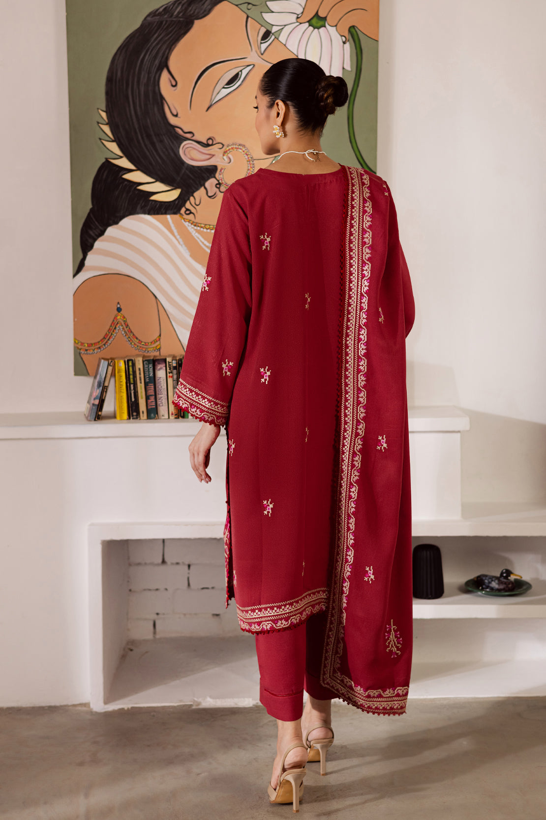 3 Piece - Premium Embroidered Karandi - 6667