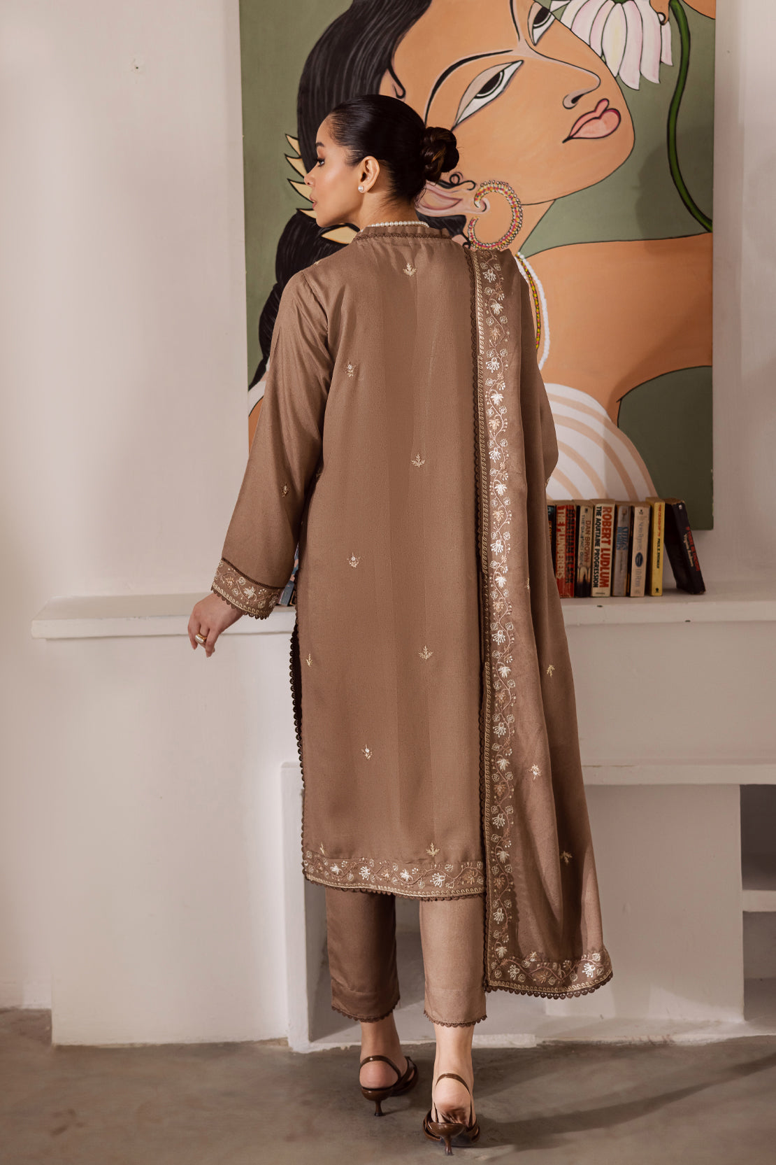 3 Piece - Premium Embroidered Karandi - 6668