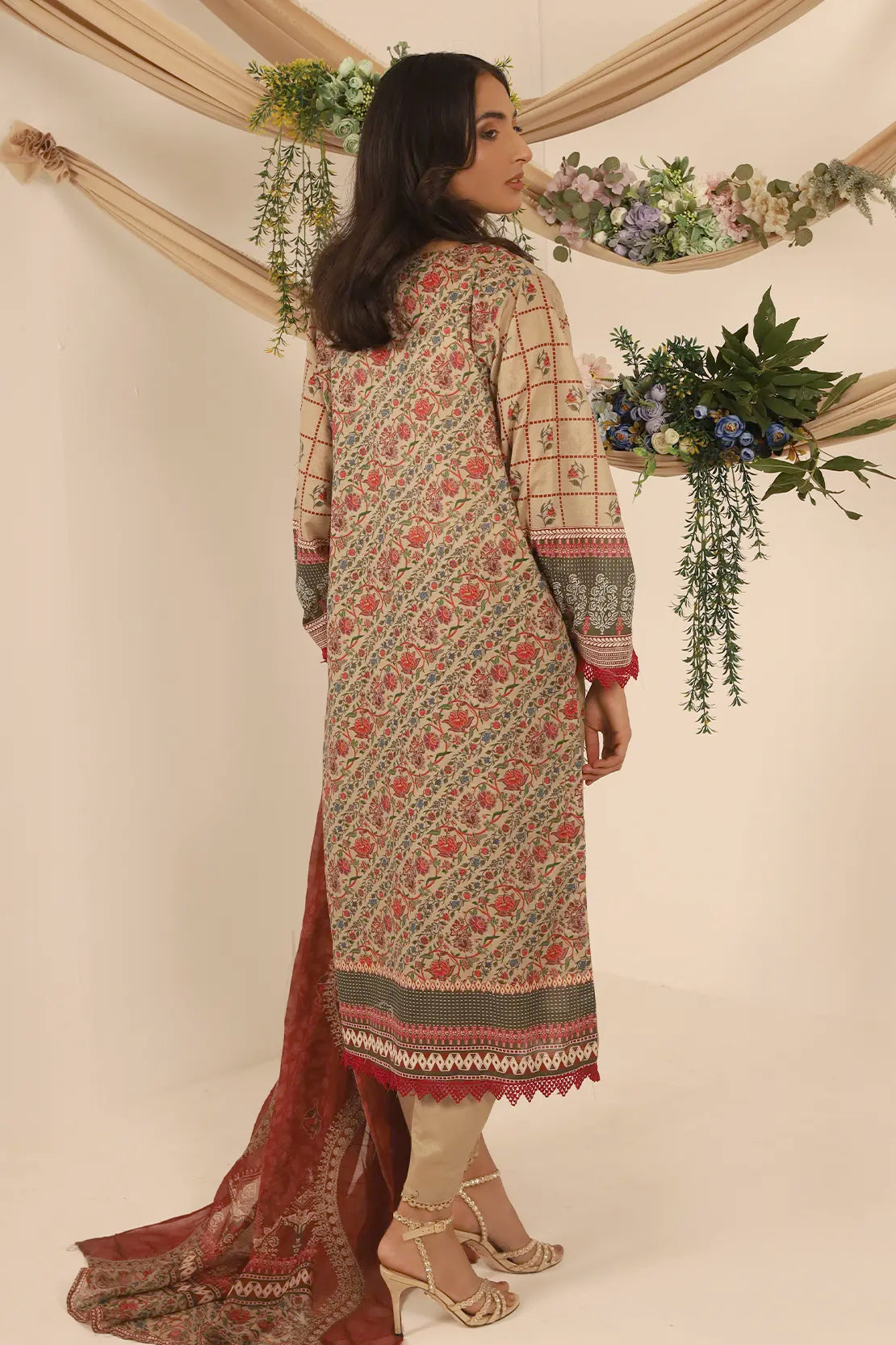 3 Piece - Digitally Printed Lawn - 7738