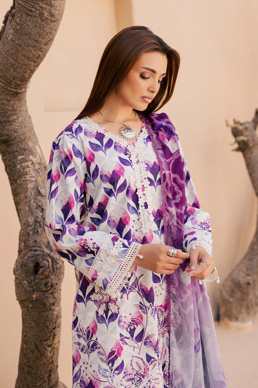 3 Piece - Premium Embroidered Lawn - 3731