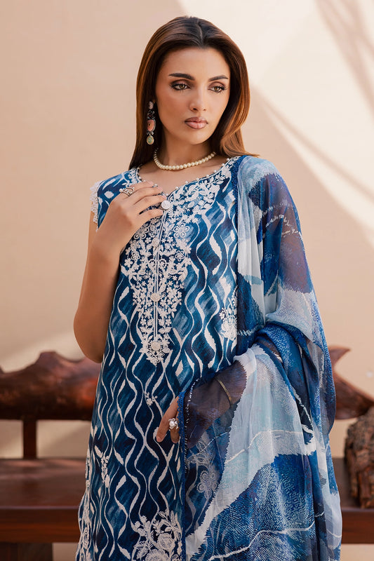 3 Piece - Premium Embroidered Lawn - 3734