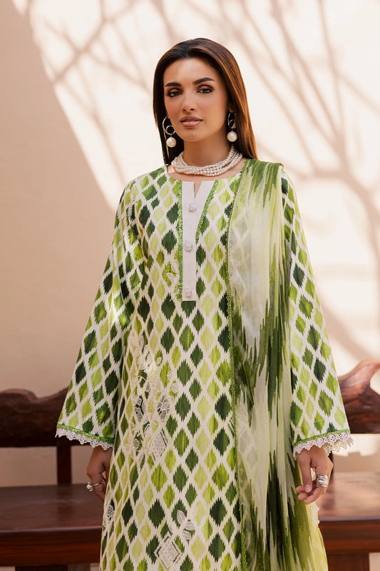 3 Piece - Premium Embroidered Lawn - 3737