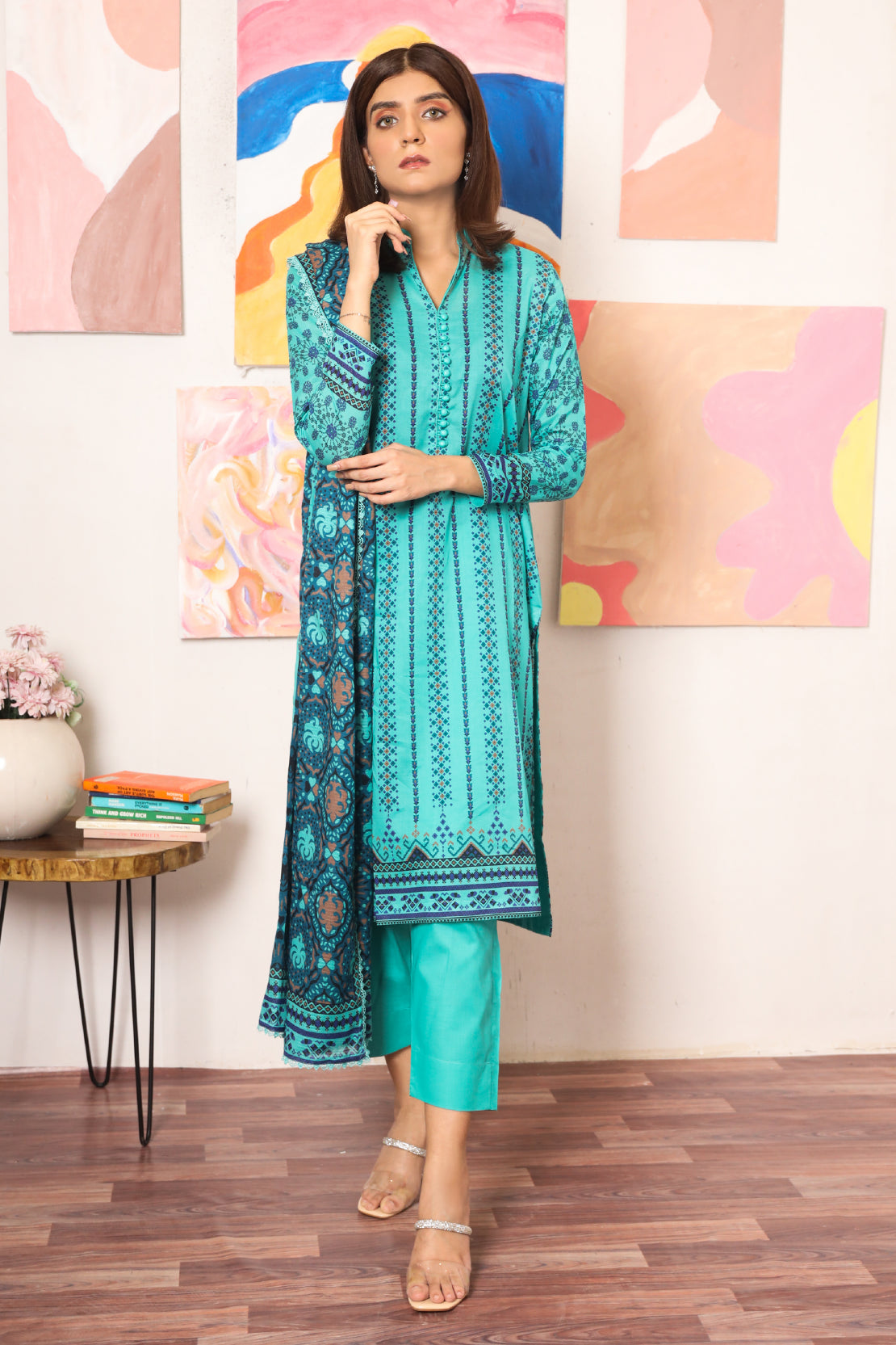 3 PIECE - DIGITALLY PRINTED PREMIUM LAWN - 2536