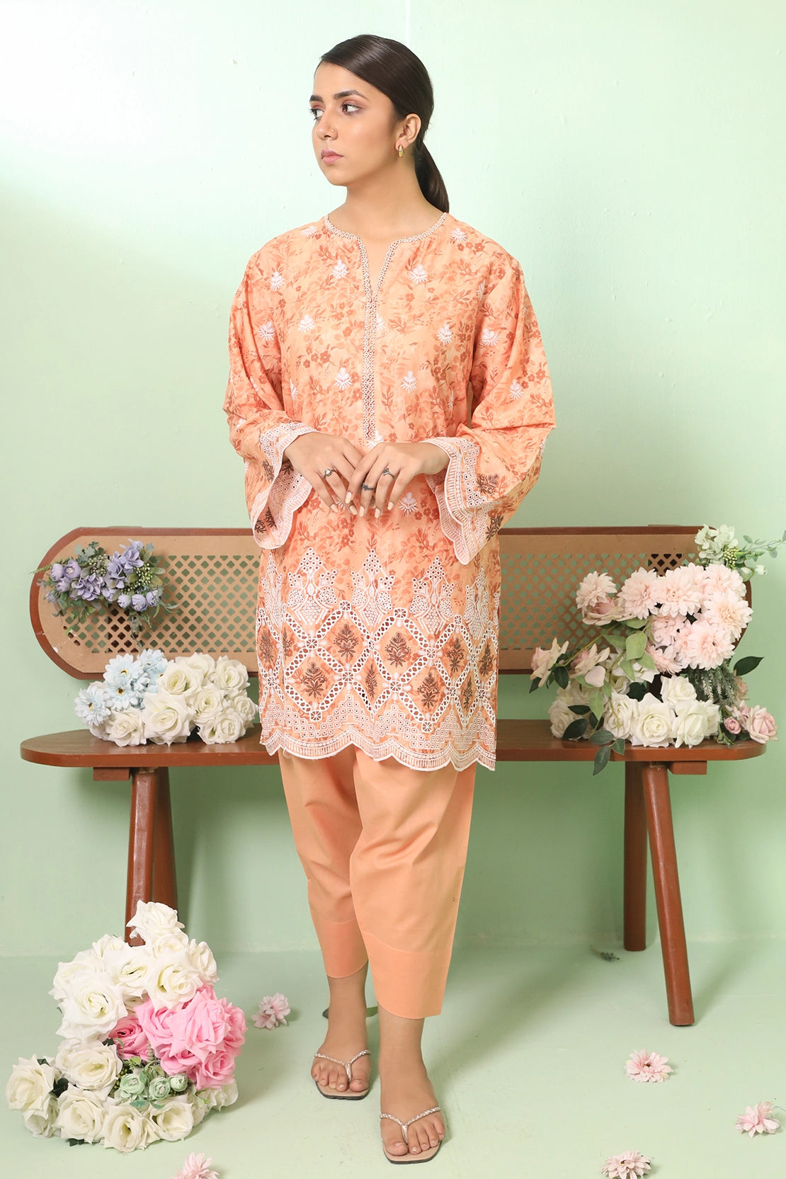 2 PIECE - PREMIUM EMBROIDERED LAWN - 8710