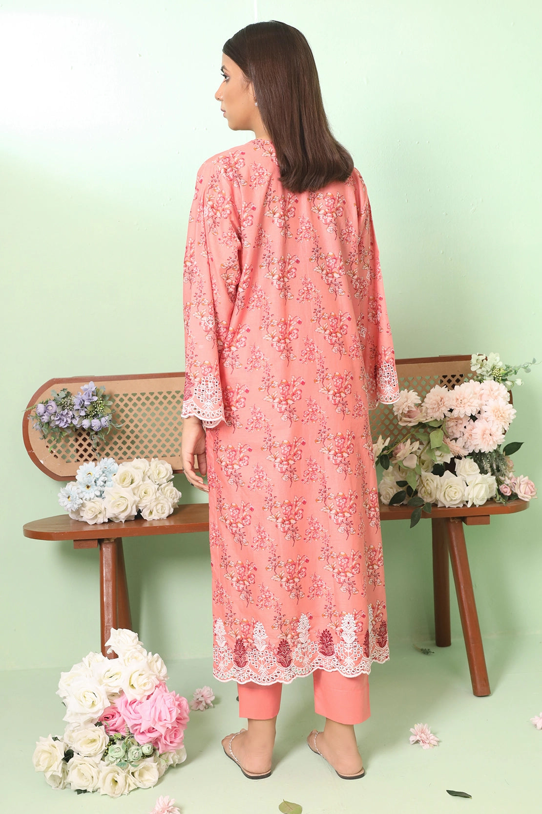 2 PIECE - PREMIUM EMBROIDERED LAWN - 8703