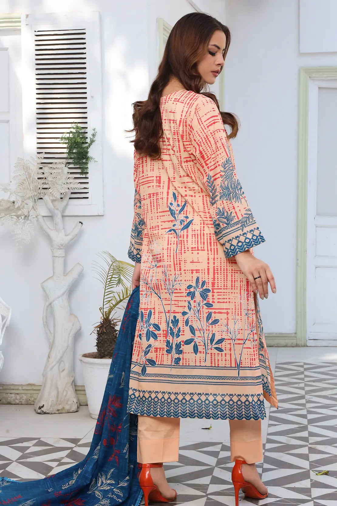 3 Piece - Digitally Printed Lawn - 9084