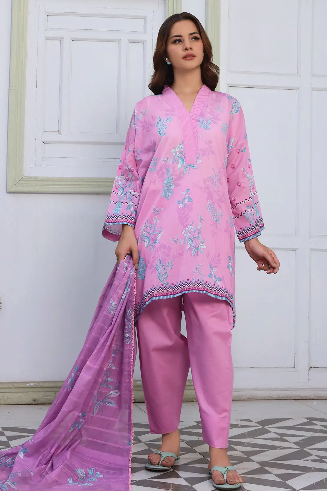 3 Piece - Digitally Printed Lawn - 9085