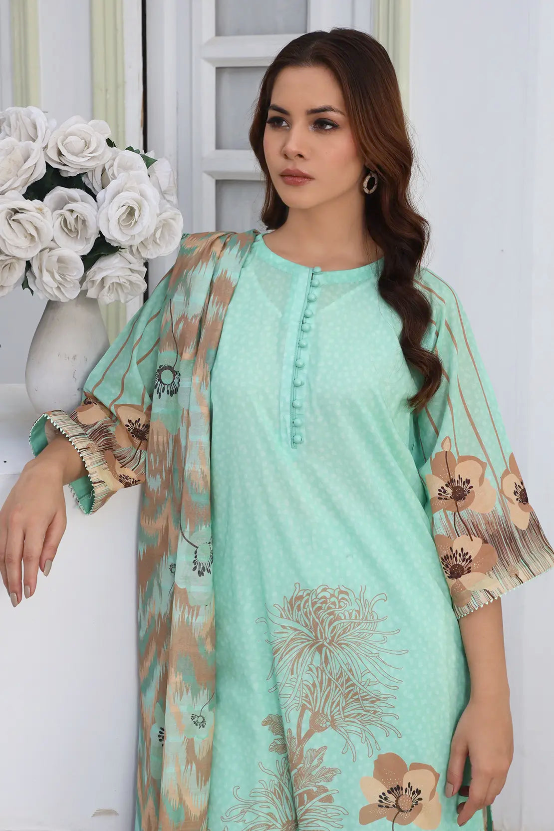 3 Piece - Digitally Printed Lawn - 9088