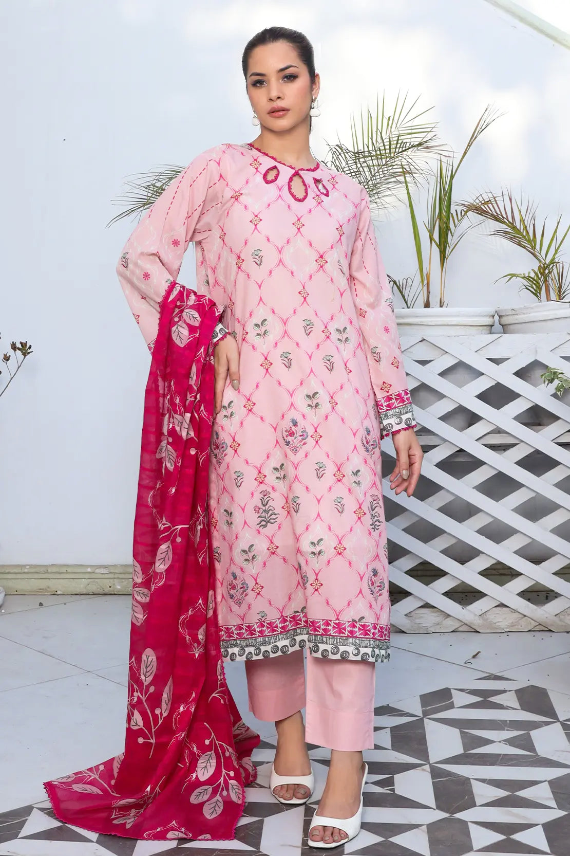 3 Piece - Digitally Printed Lawn - 9089