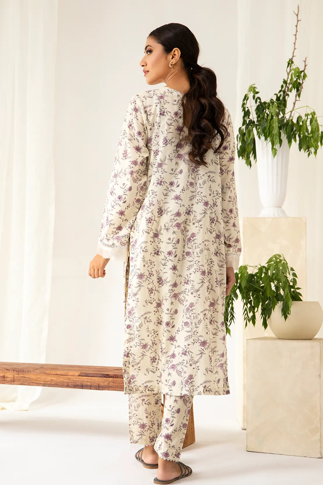 2 Piece - Printed Lawn Co-ord Set – 8061