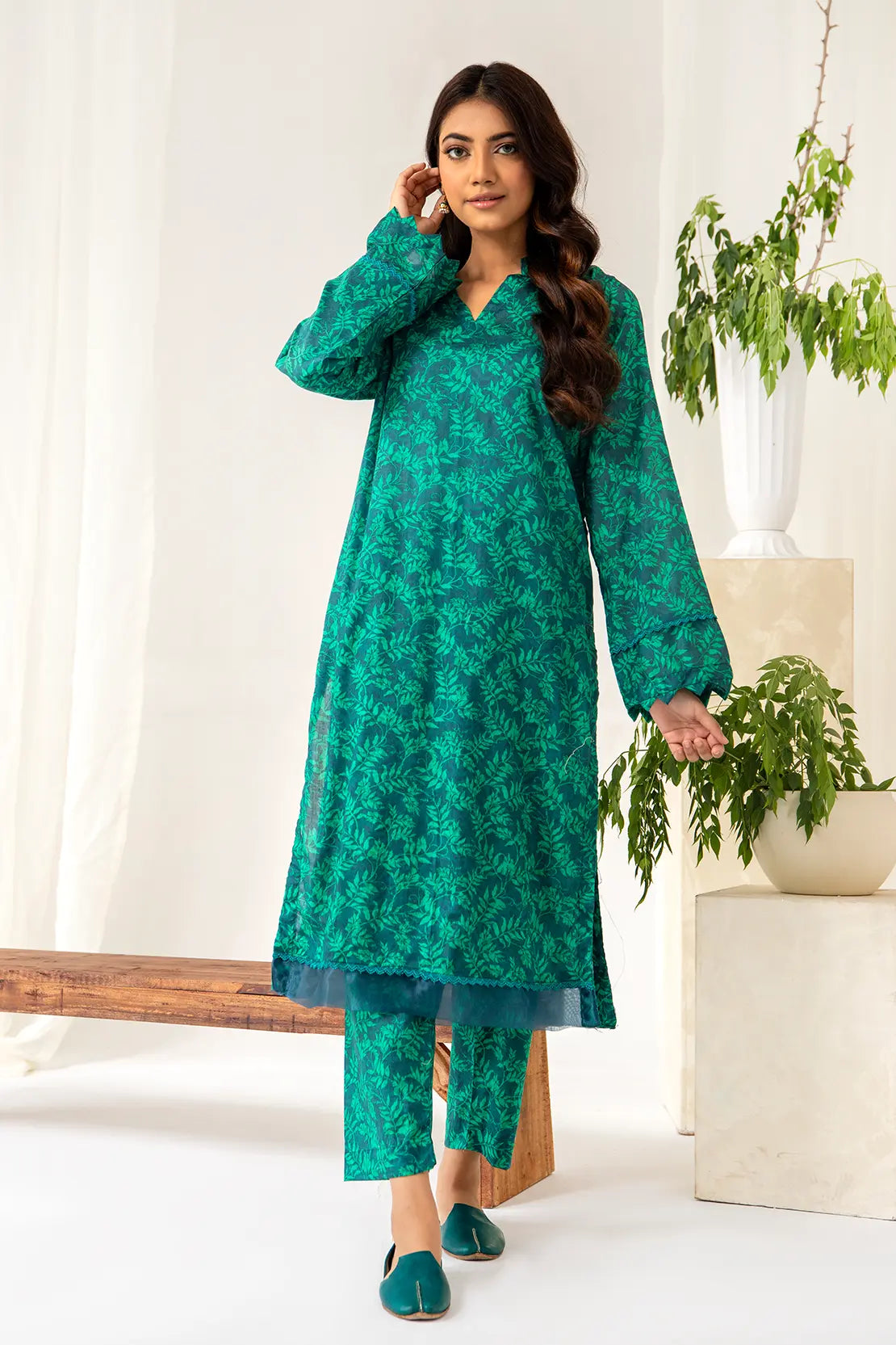 2 Piece - Printed Lawn Co-ord Set – 8065