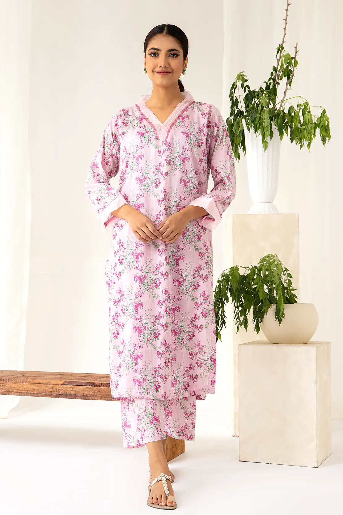 2 Piece - Printed Lawn Co-ord Set – 8067