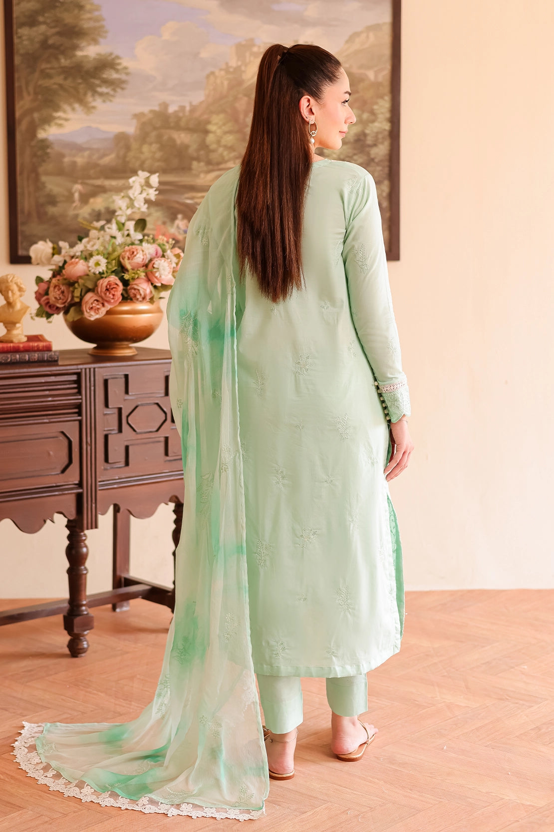 3 Piece - Premium Embroidered Lawn - 501