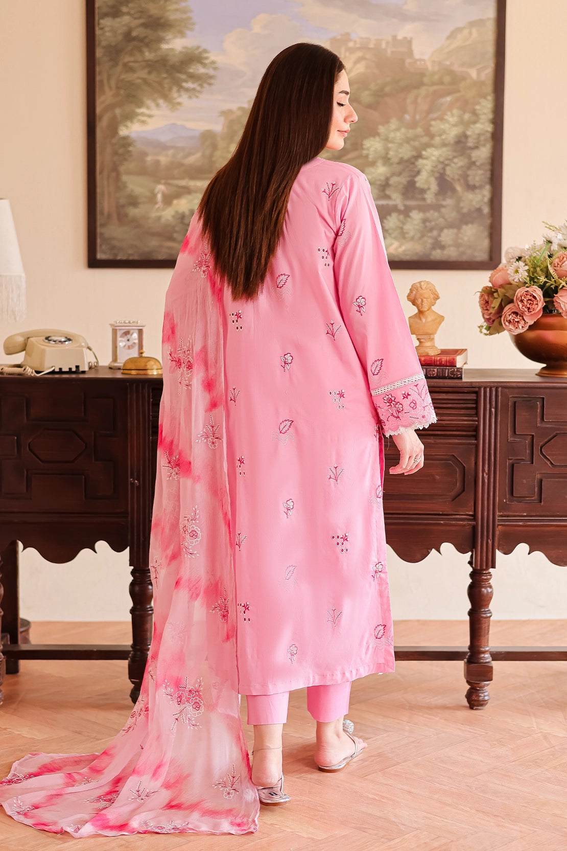3 Piece - Premium Embroidered Lawn - 502