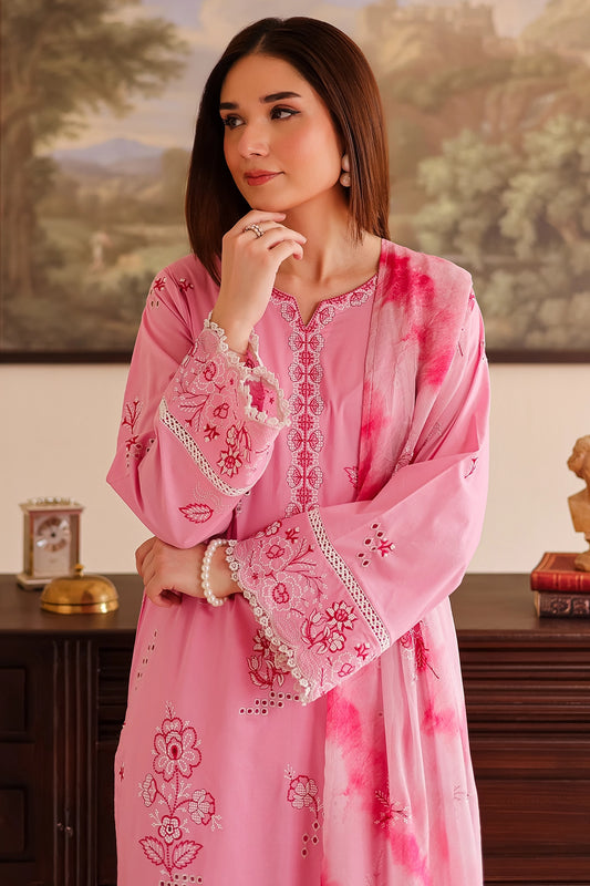 3 Piece - Premium Embroidered Lawn - 502